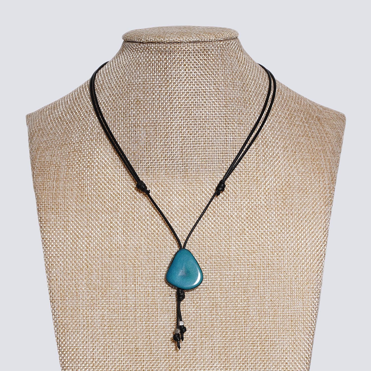 Girocollo fetta Tagua colorata azzurro