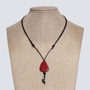 Girocollo fetta Tagua colorata rosso