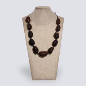 Collana semi di Tagua naturale - Terra
